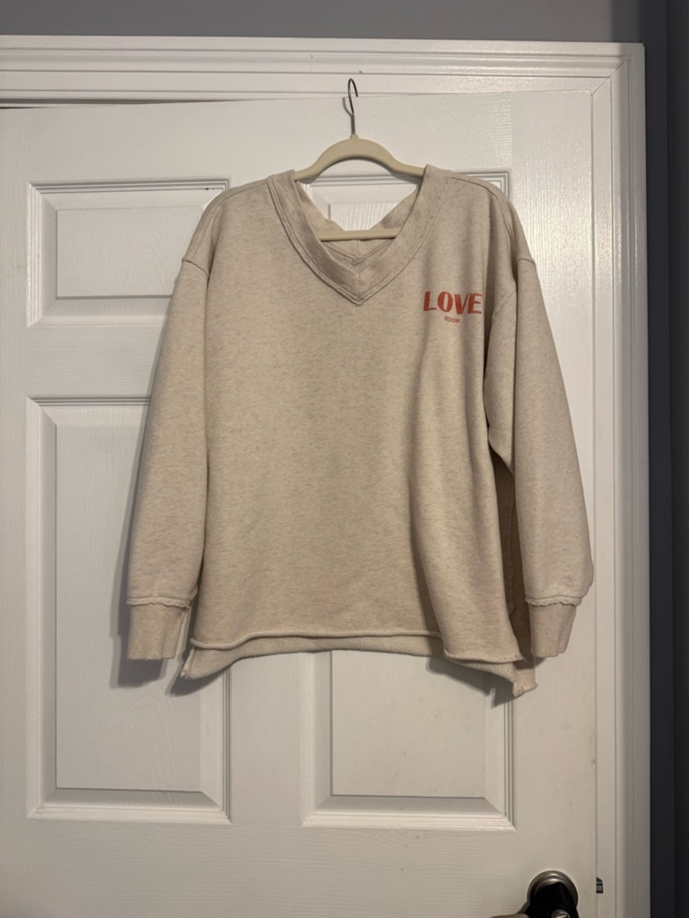 aerie Cream Lightweight Textured Pullover